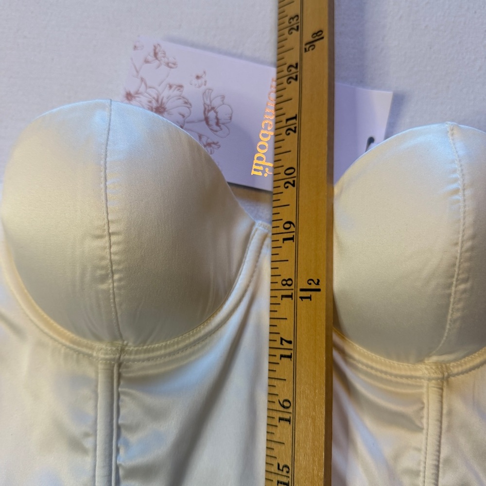 Homebodii Brooklyn‎ Bodysuit White Satin Corset Women Size XS NWT - Picture 11 of 11